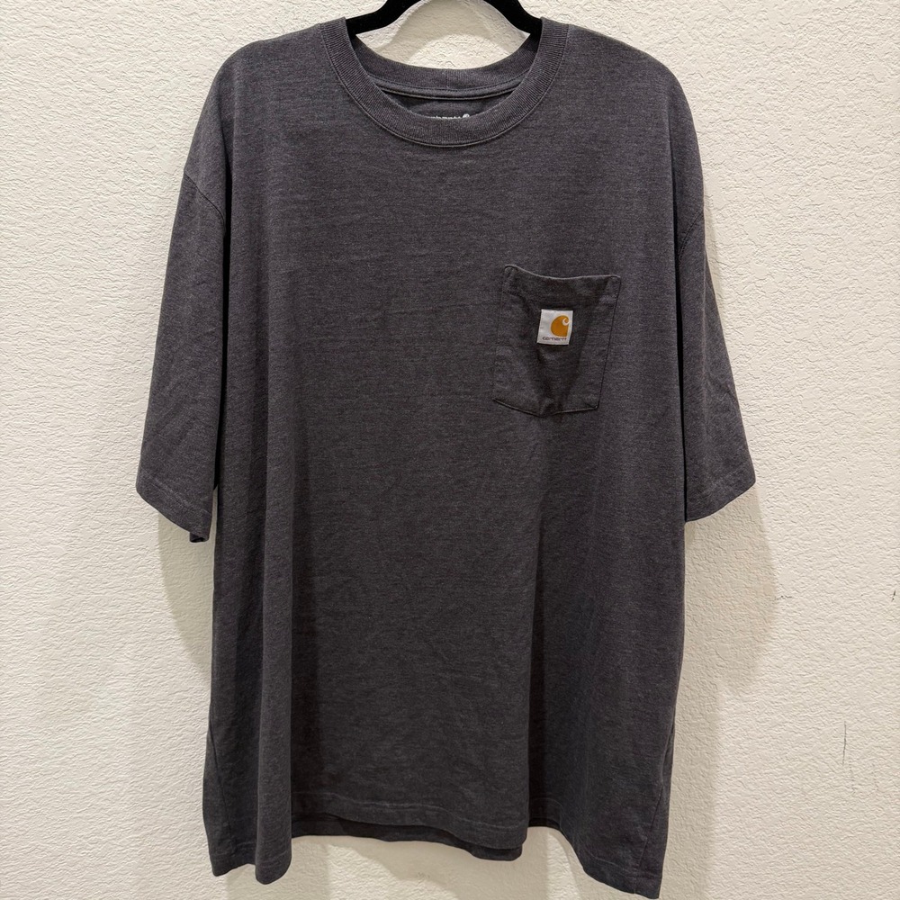 Carhartt Mens Loose Fit Pocket T-Shirt Charcoal Heather Gray 2XL Workwear Tee